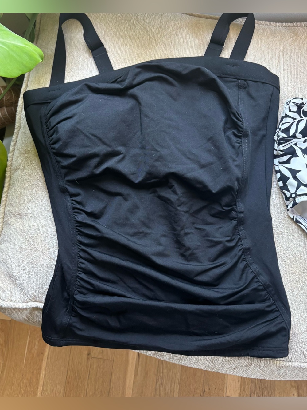 Lands' End Black Tankini Top